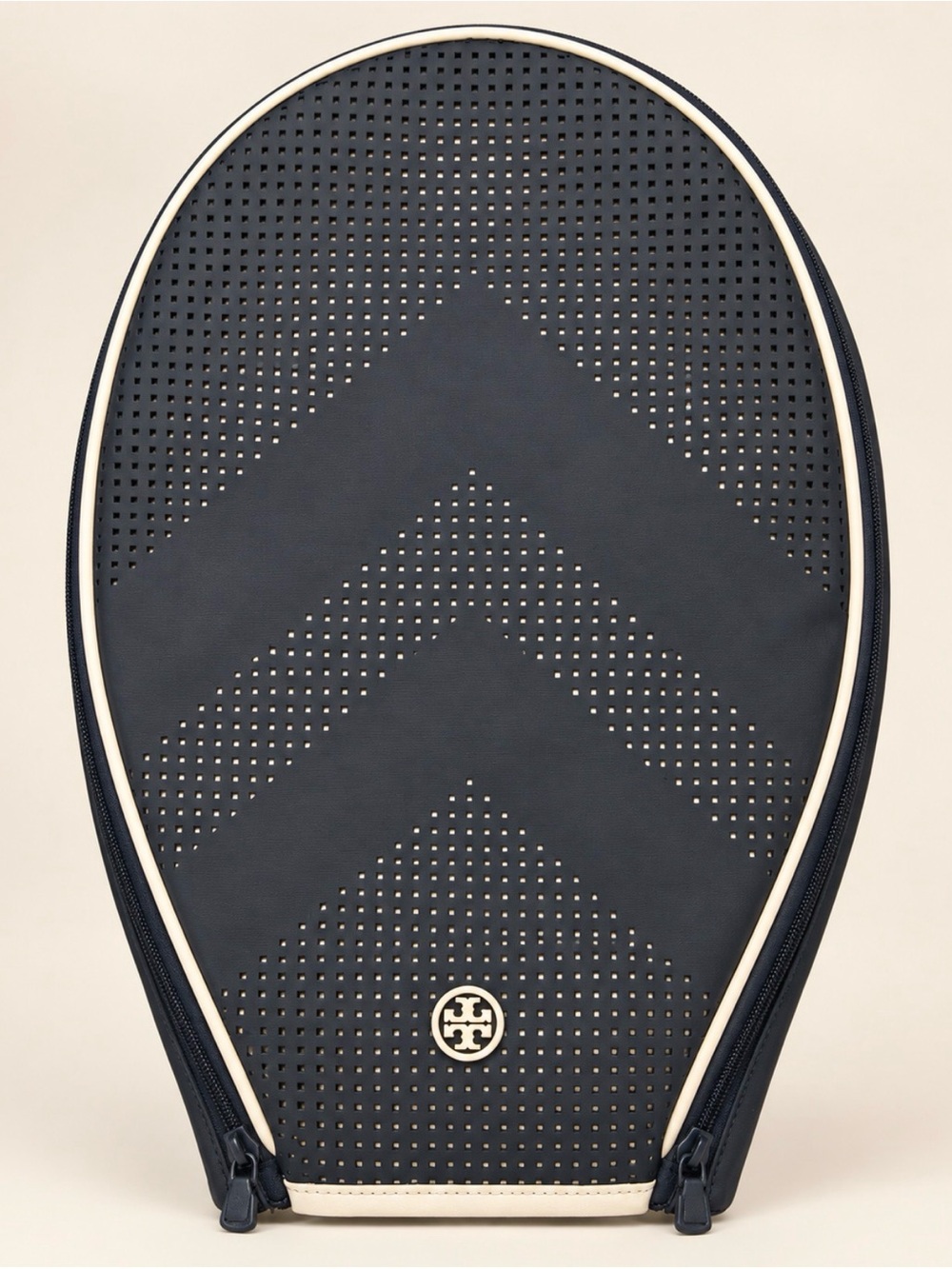 Tory Burch Tory Sport Perforated-T Tennis Racquet Bag Navy Ivory Racket Cover